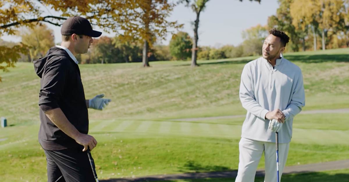 Charlie Batch with Neil Walker on Golf Course